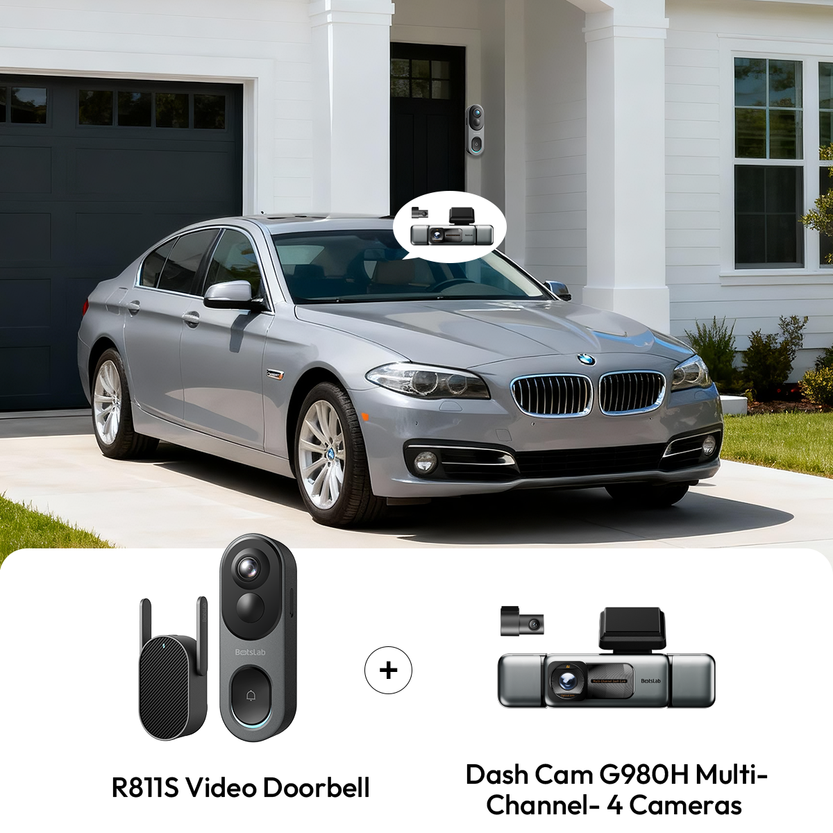 Botslab Video Doorbell 2 Pro R811S + G980H Multi-Channel Dash Cam Bundle