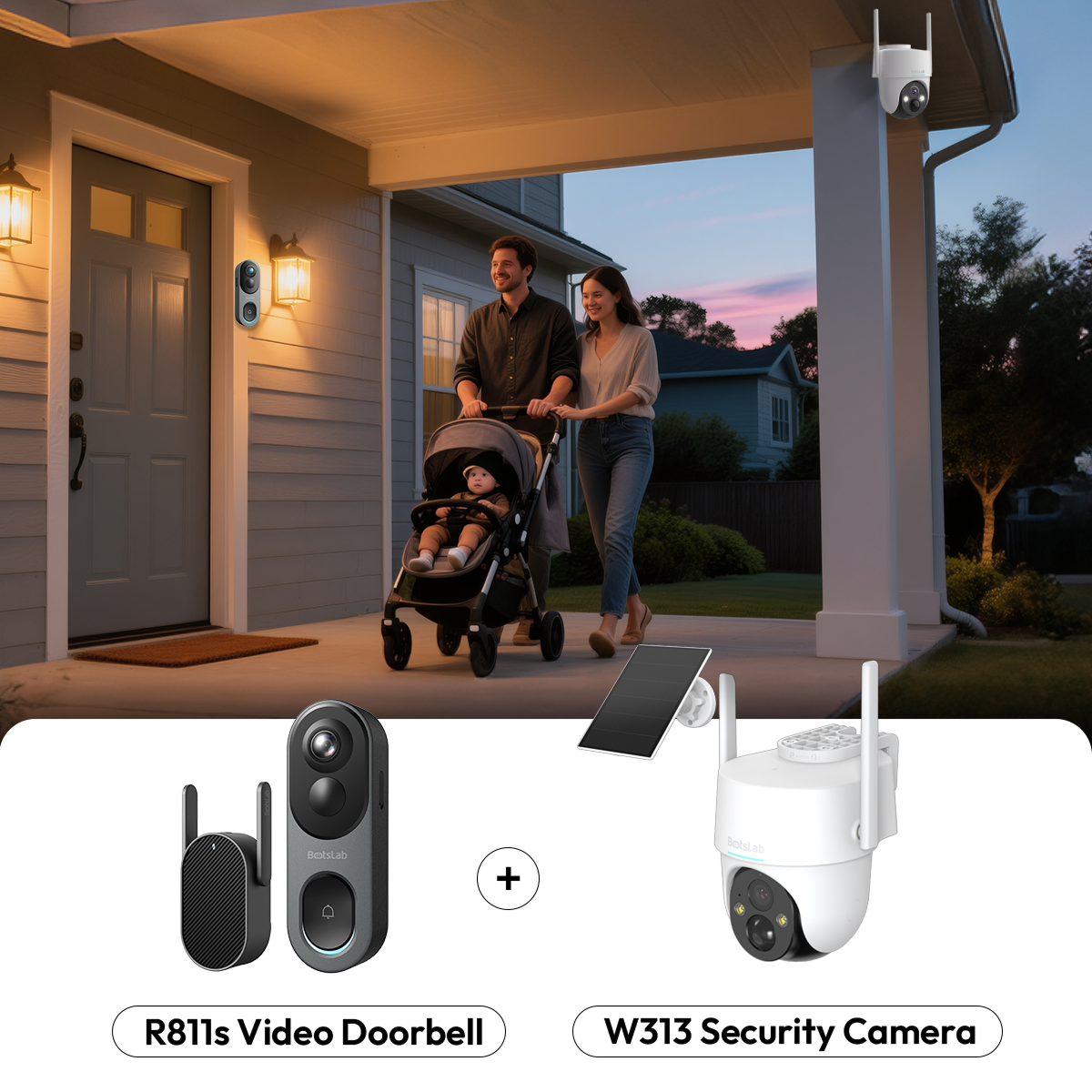 Botslab W313 Security Camera + R811s Video Doorbell Bundle