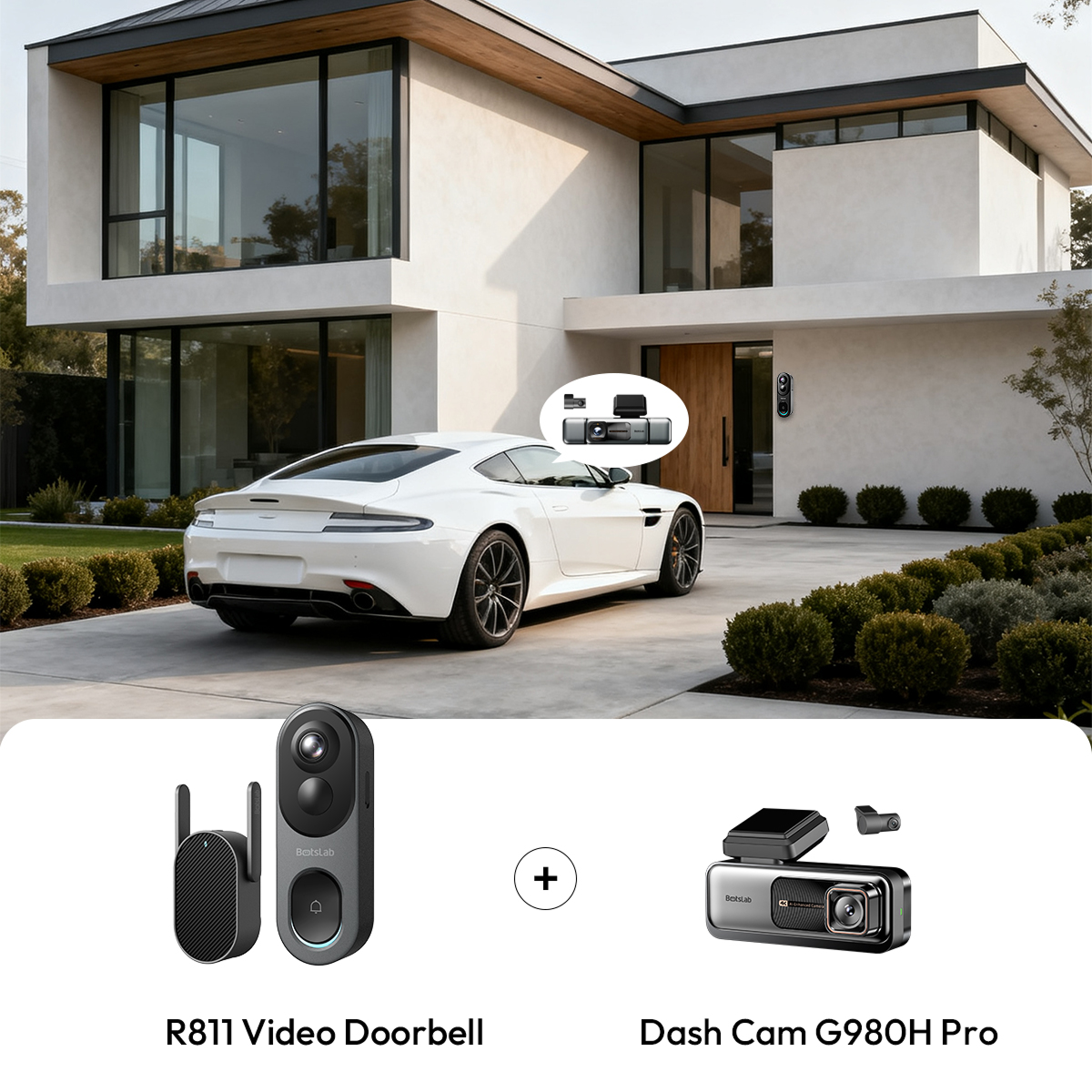 Botslab Dash Cam G980H Pro & Video Doorbell R811 Bundle