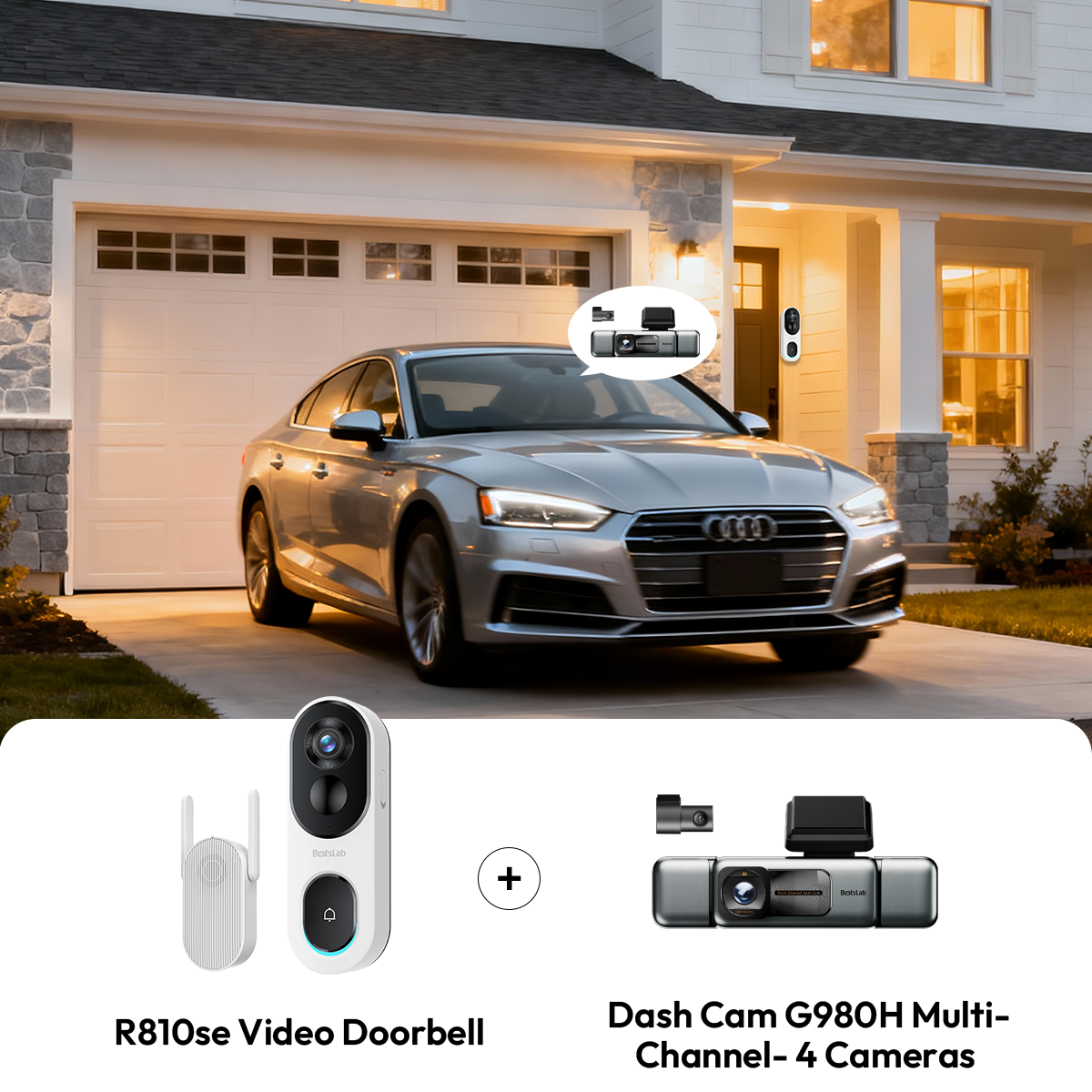 Botslab G980H 4-Channel Dash Cam & Video Doorbell R810 SE Bundle