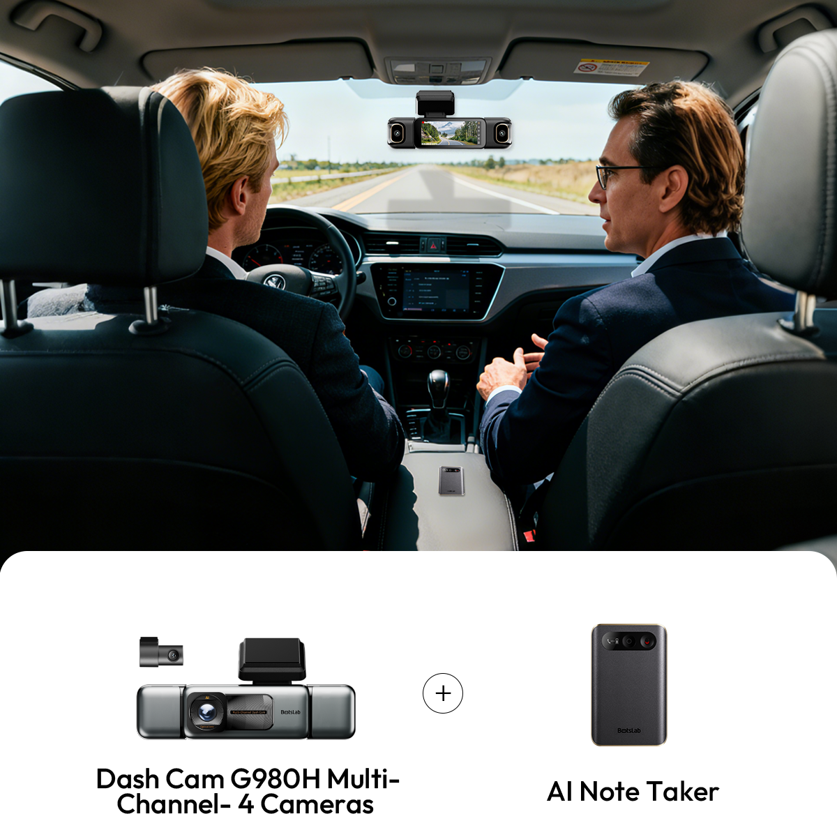 AI Note Taker with 4K Multi-Channel Dash Cam Kit