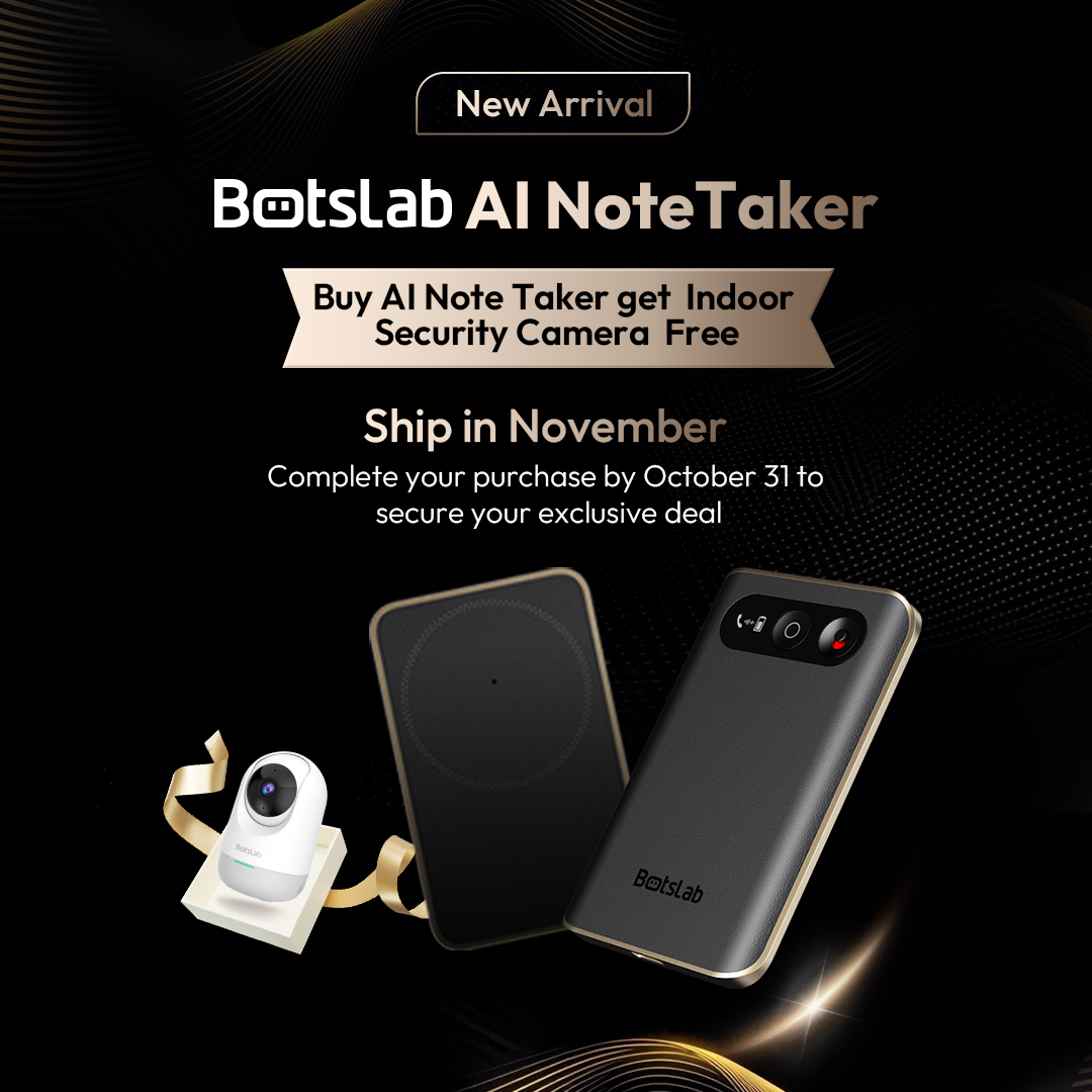 Botslab AI Note Taker | Smart AI Voice Recorder( Order Get Free C212 Indoor Camera)