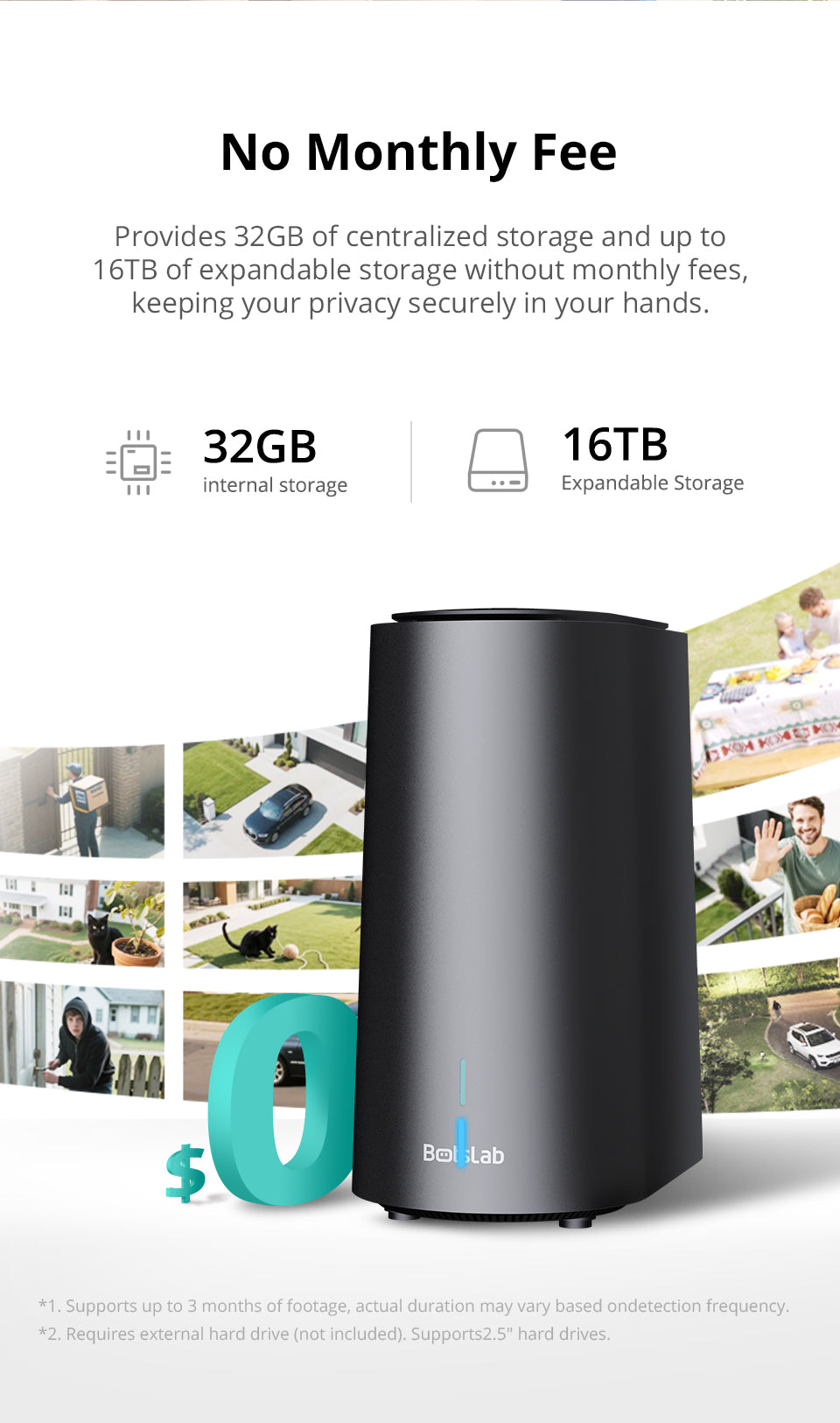 Doorbell R811s + 4 AI Cameras Homebase System W510 Home Security Bundle