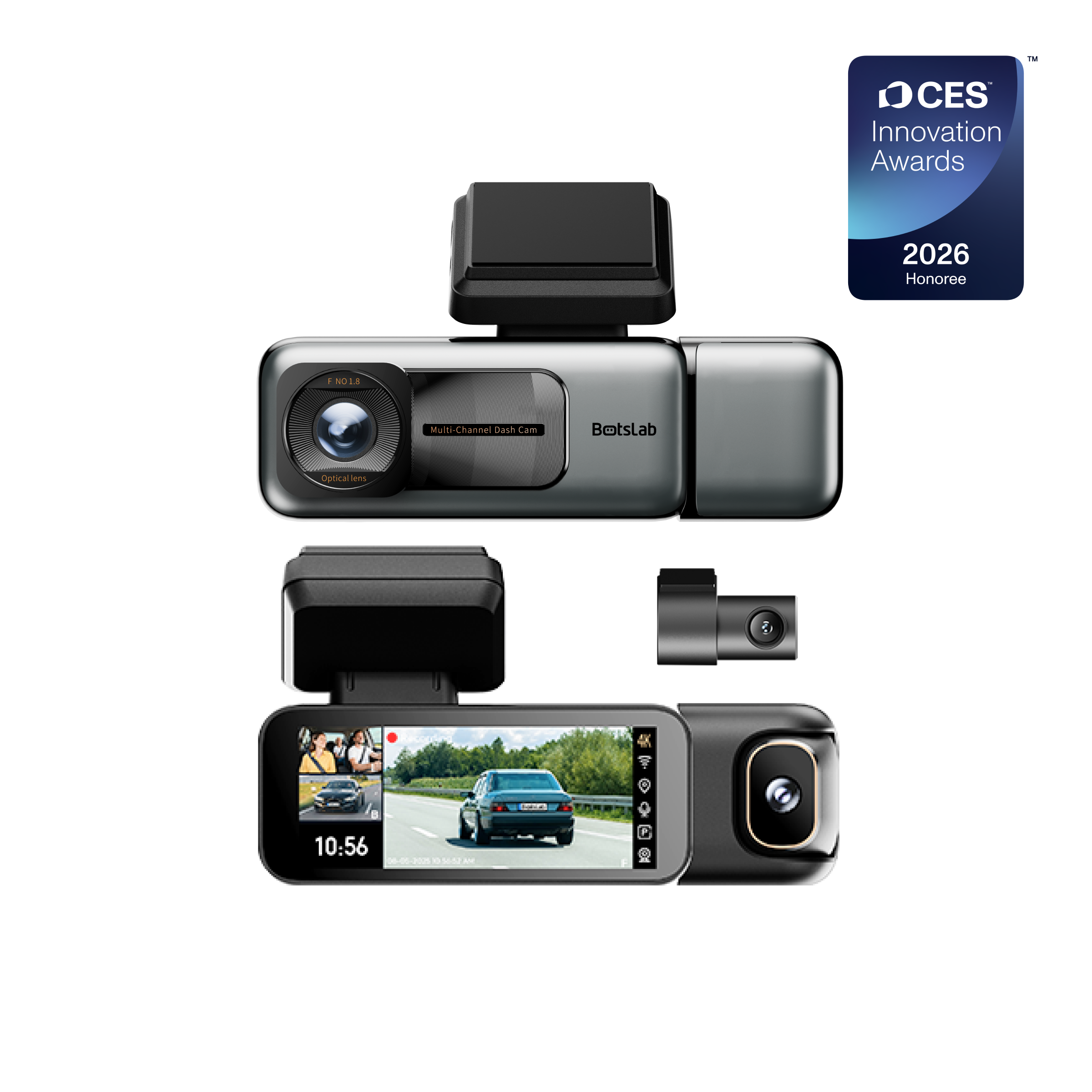Botslab Dash Cam G980H Multi Channel-3 Cameras