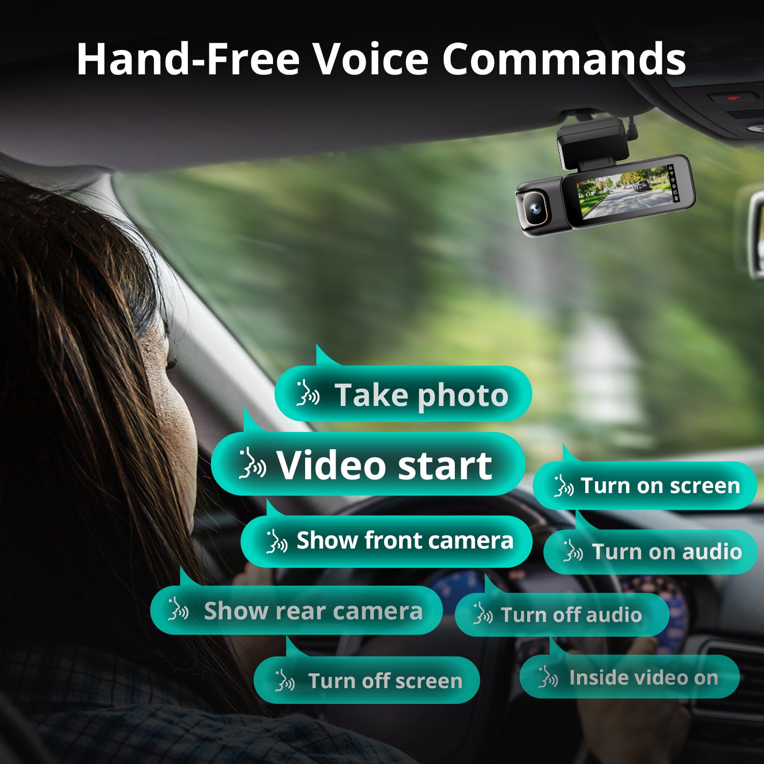Botslab Dash Cam G980H Multi Channel-3 Cameras