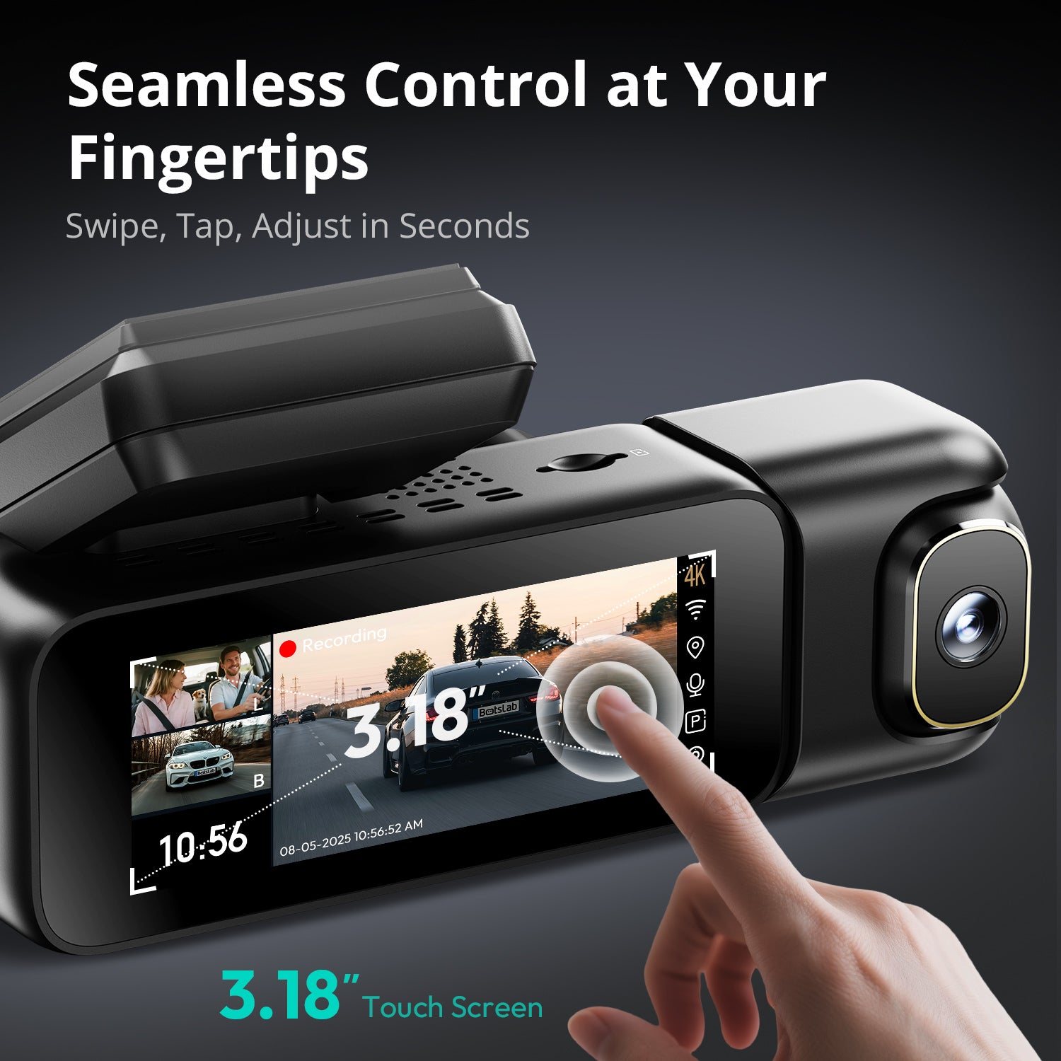 Botslab Dash Cam G980H Multi Channel-3 Cameras