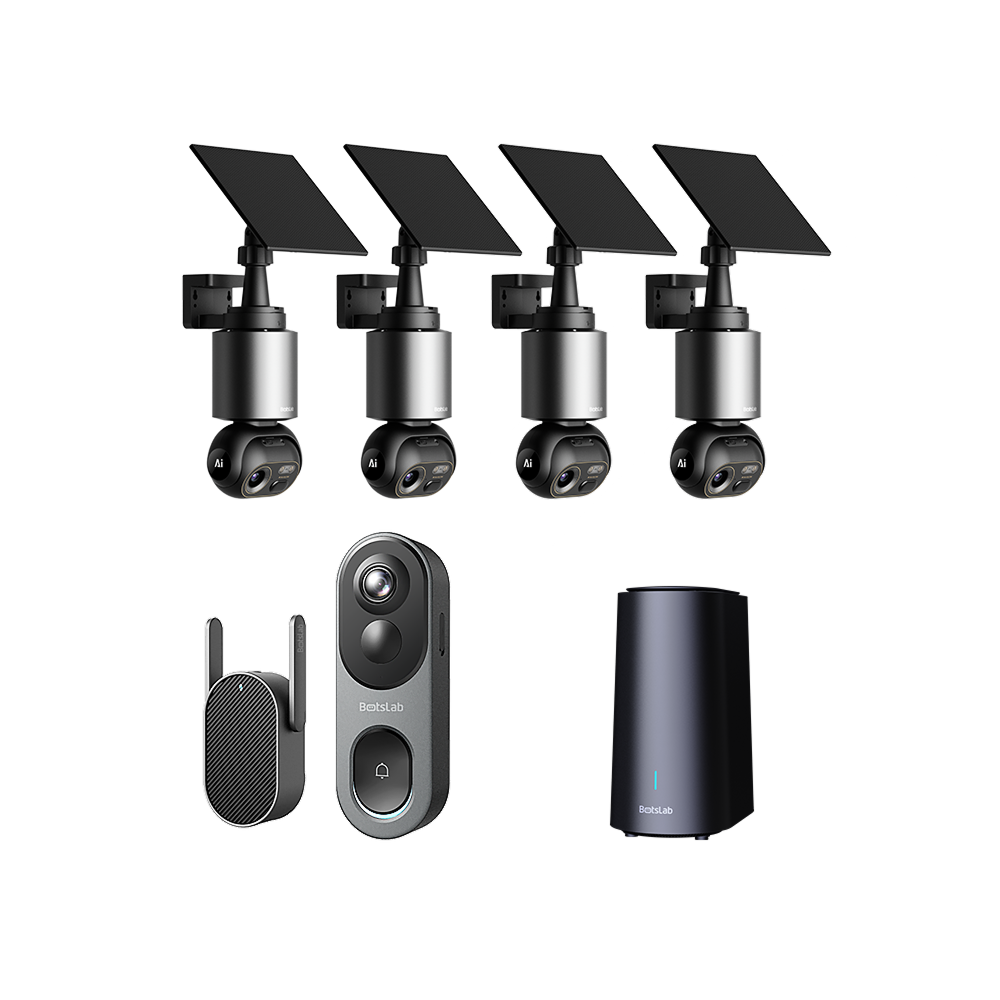 Video Doorbell R810 + 4 AI Cameras Homebase System W510 Home Security Bundle