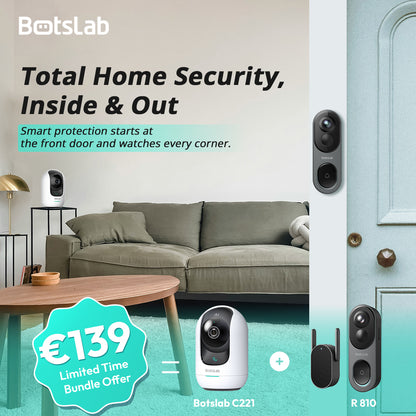 Smart Home Bundle- Botslab Video Doorbell R810 & Indoor Security Camera C221