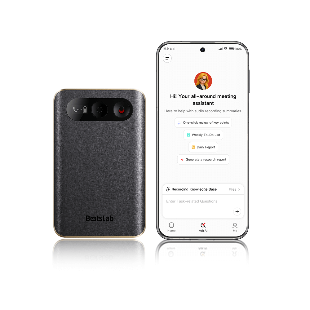 Botslab AI Note Taker | Smart AI Note-Taking Device ( Order Get Free C212 Indoor Camera)