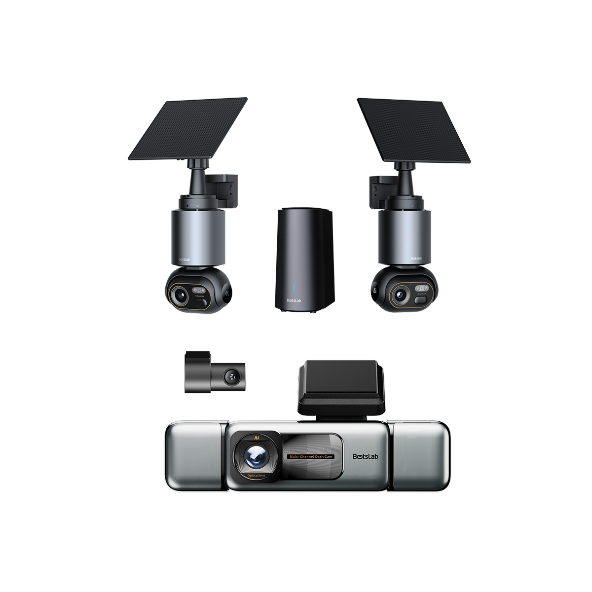 Botslab 4K AI Battery 2-Cam System W510 + G980H 4-Channel Dash Cam Bundle