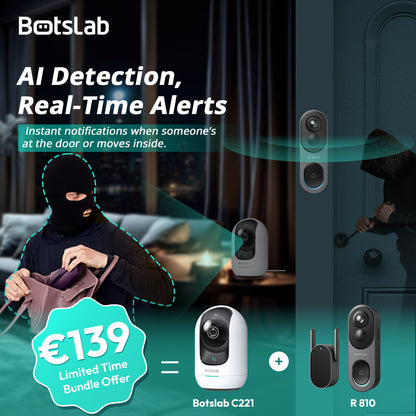 Smart Home Bundle- Botslab Video Doorbell R810 & Indoor Security Camera C221