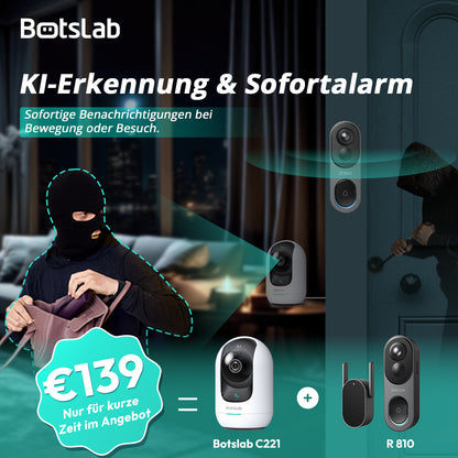Smart Home Bundle- Botslab Video Doorbell R810 & Indoor Security Camera C221