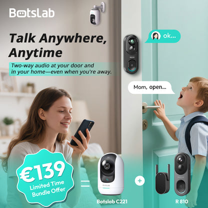 Smart Home Bundle- Botslab Video Doorbell R810 & Indoor Security Camera C221