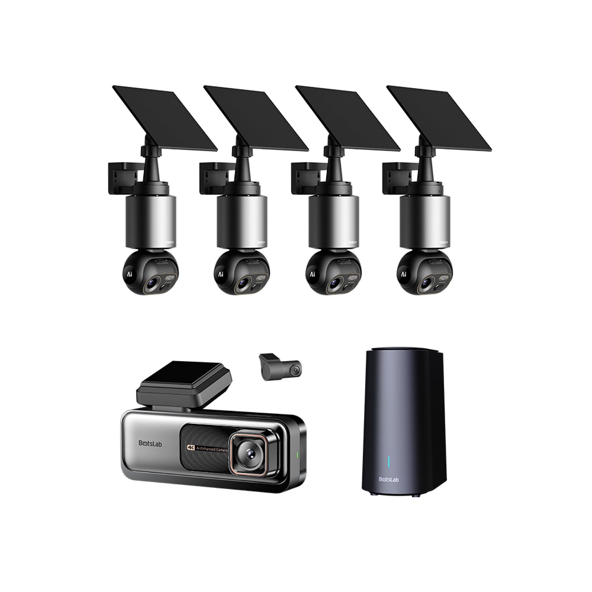 Botslab  Dash Cam G980H Pro + W510 4-Cam Security Kit Bundle