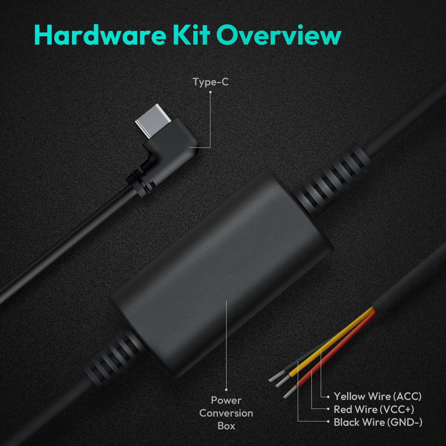 Hardwire Kit Type C Exclusive for BOTSLAB Dash Cam G980H Pro/ G980H