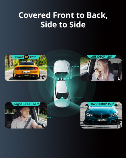 Botslab Dash Cam G980H Multi-Channel- 4 Cameras