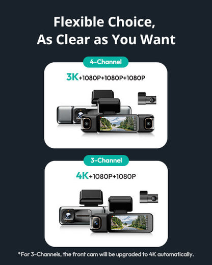 Botslab Dash Cam G980H Multi-Channel- 4 Cameras