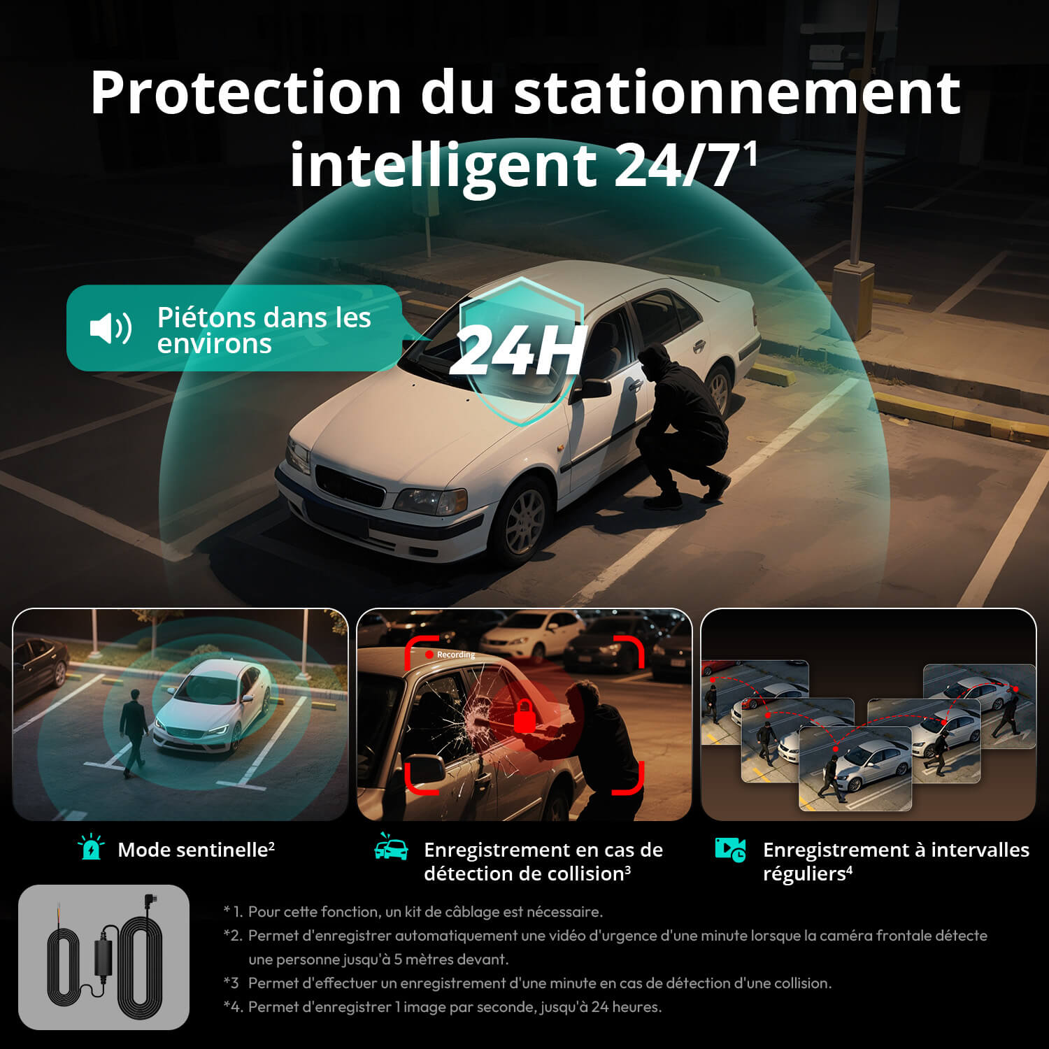Botslab Dash Cam G980H Multi-Channel- 4 Cameras