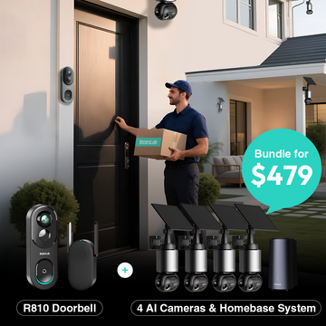 Video Doorbell R810 + 4 AI Cameras Homebase System W510 ($479 Home Security Bundle)