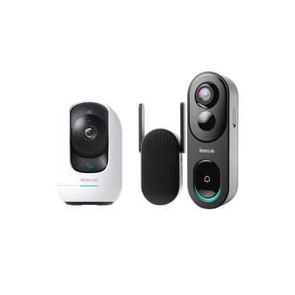 Botslab Indoor Cam C221+ Video Doorbell R810 Smart Home Security Bundle