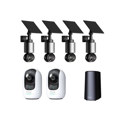 Botslab 4K AI Battery 4-Cam System W510 + Indoor Cam C221 ×2 Pack